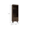Tuhome Oslo Bar Cabinet, Twelve Built-in Wine Rack, Double Door Cabinet, Two Shelves, Dark Walnut BLC6711